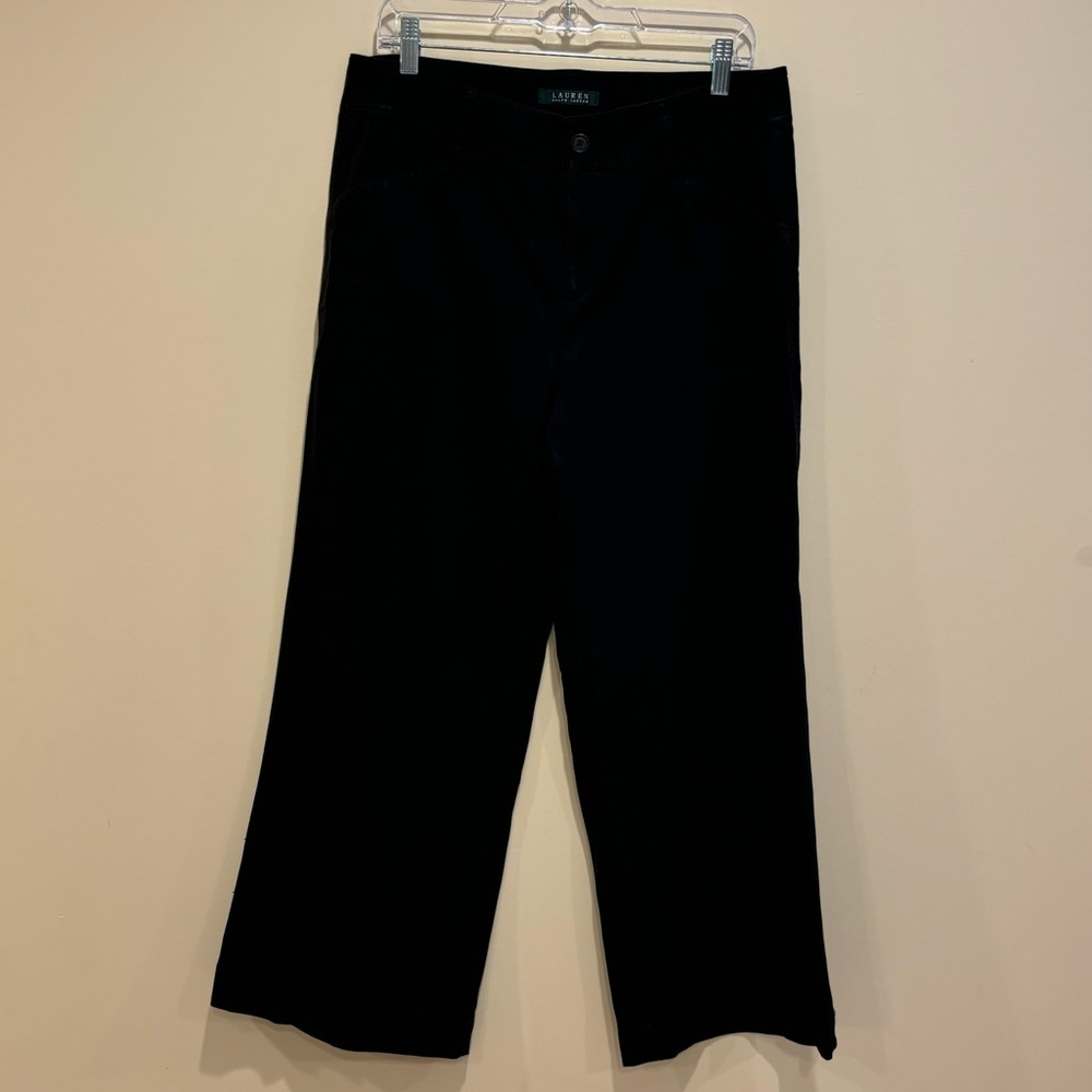 Lauren Ralph Lauren Black Wide-Leg Pants, Size 10